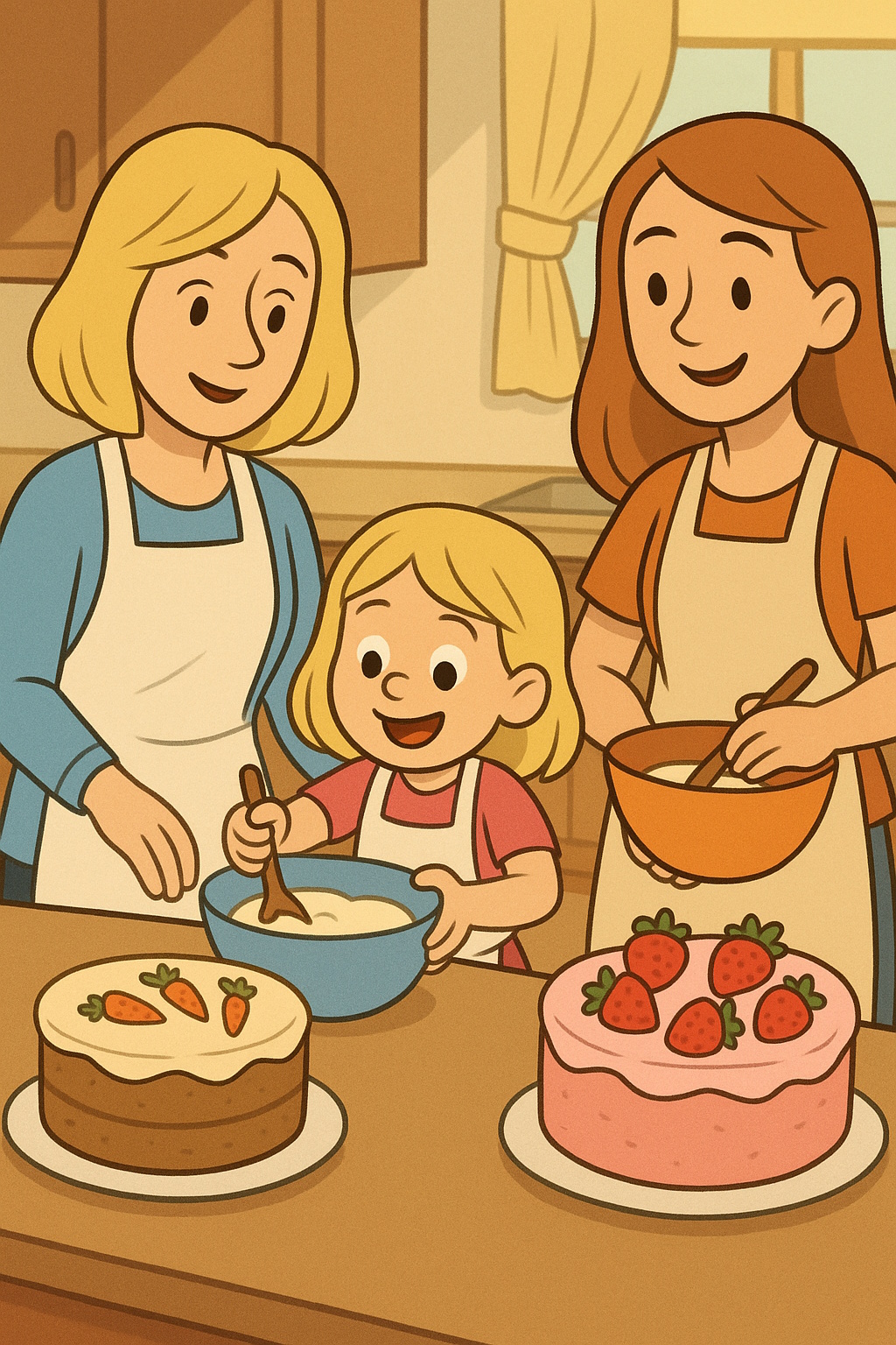 Baking cakes with Mommy and Soren